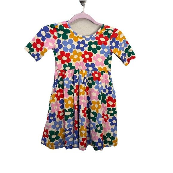 HANNA ANDERSSON PLAYGROUND DRESS POCKETS MULTI DAISY PRINT 130 US8 - Picture 1 of 8